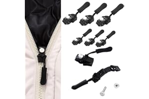 Reaindeer Universal Zipper Repair Kit for Jackets,6 PCS Quick Install Zip Heads, for Jackets, Luggage, Bags,Backpack Self-ass