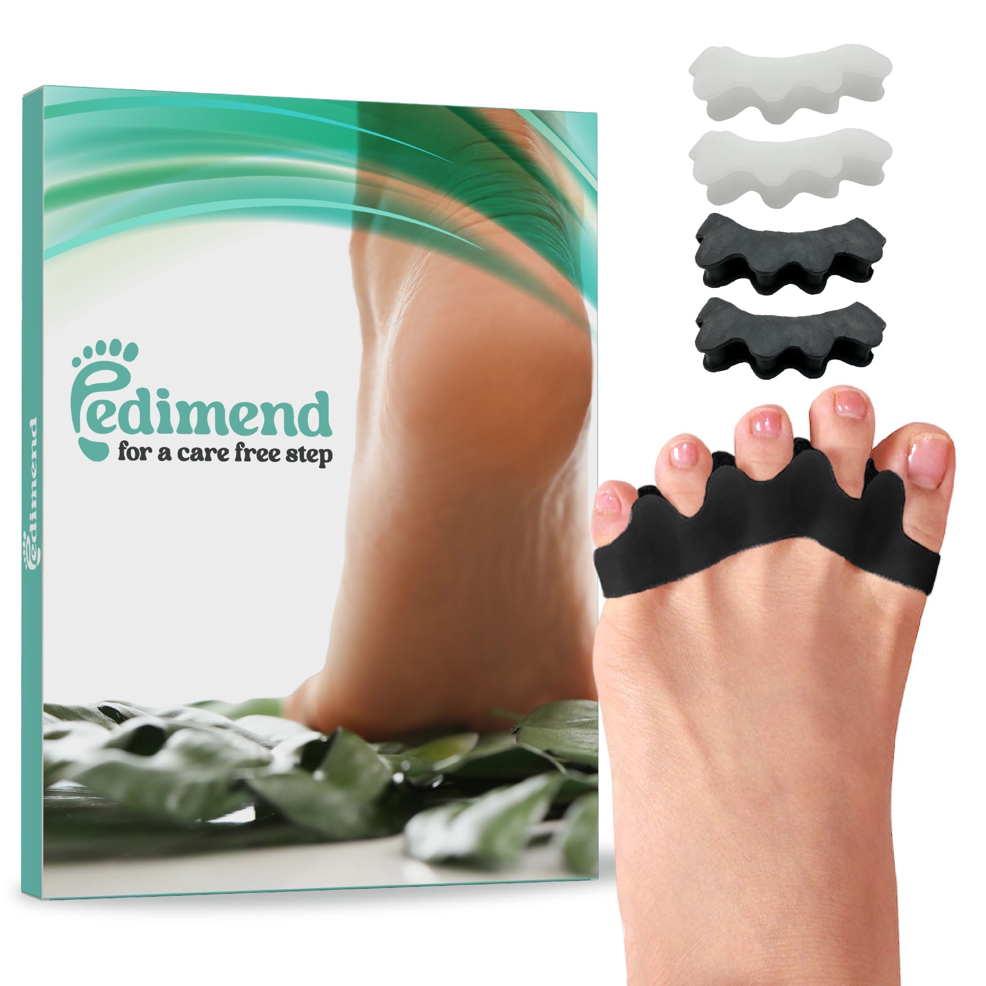 PEDIMEND Toe separator, Toe spacers, Gel Toe Separators, Bunion Correctors, Toe Spacers Toe Straightener Toe Stretcher Big Toe Correctors Toe Separator (Black)