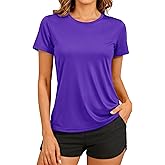 TACVASEN Women's Short Sleeve Workout Shirts UPF 50+ Sun Protection Quick Dry Athletic Tops for Running Gym Tee