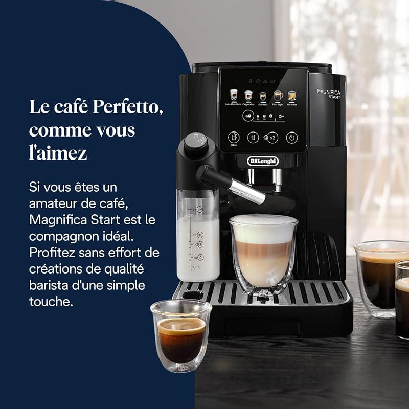 Magnifica Start - Machine à Café Automatique 4 Boissons Noir