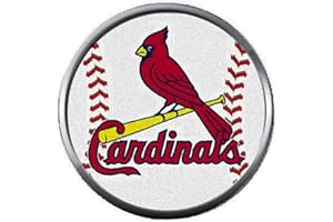 FASHION SNAP JEWELRY MLB Baseball St Louis Cardinals On Baseball Logo 18MM - 20MM Snap Jewelry Charm