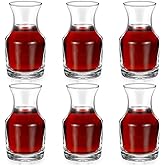 Remagr 6 Pack Single Serving Wine Carafe Glass Small Mini Carafe Individual Wine Refill Decanter for Dinner Parties Tastings Bars Restaurants (6.5 oz)