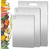 Titanium Cutting Board Set of 3, 100% Pure Titanium Cutting Boards for Kitchen, Food Grade, Double Sided, Non Toxic, Cutting Boards for Meat Fruit & Vegetable