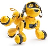 Ruko 18011 Smart Robot Dog Toy with Gesture &amp; Remote Control, Yellow | Durable Interactive Touch Sensor Puppy with LED Expressions, Perfect for Home Play, Ideal Birthday Gift for Kids Ages 3-8