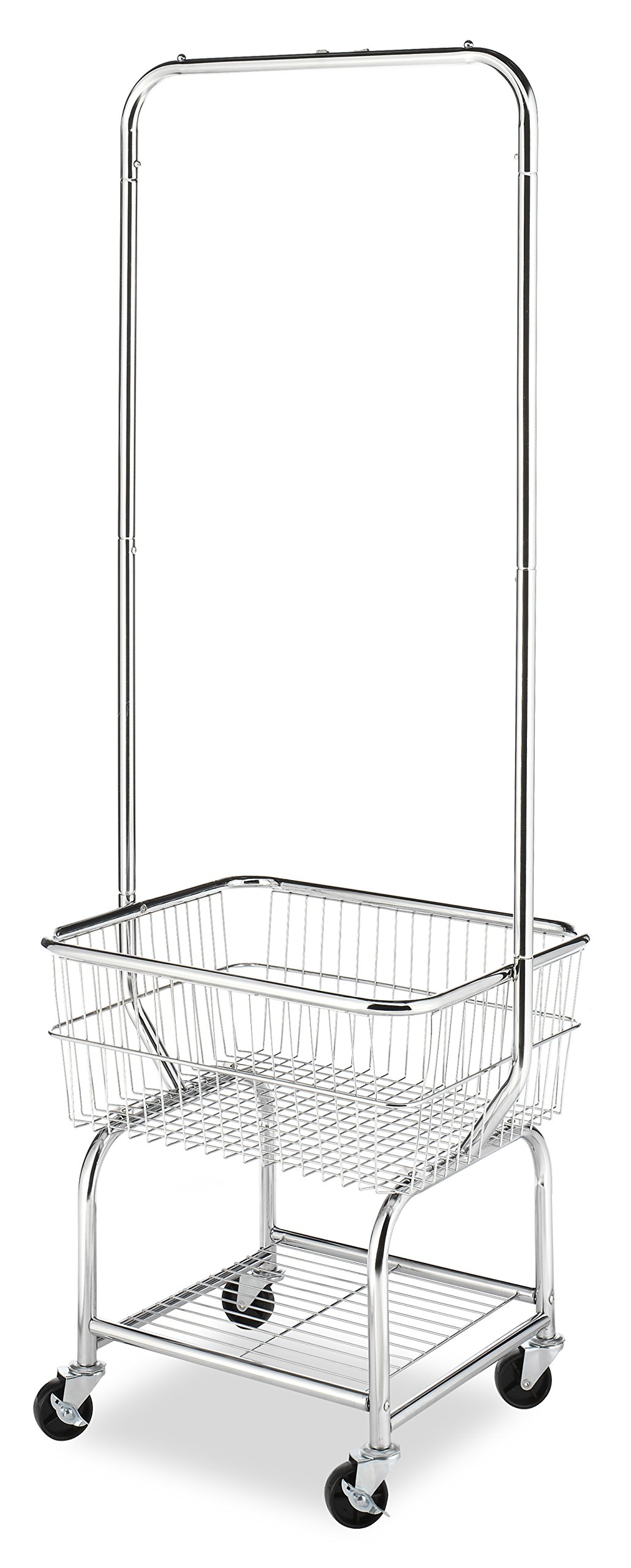 Photo 1 of Whitmor Commercial Rolling Laundry Butler with Wire Storage Rack