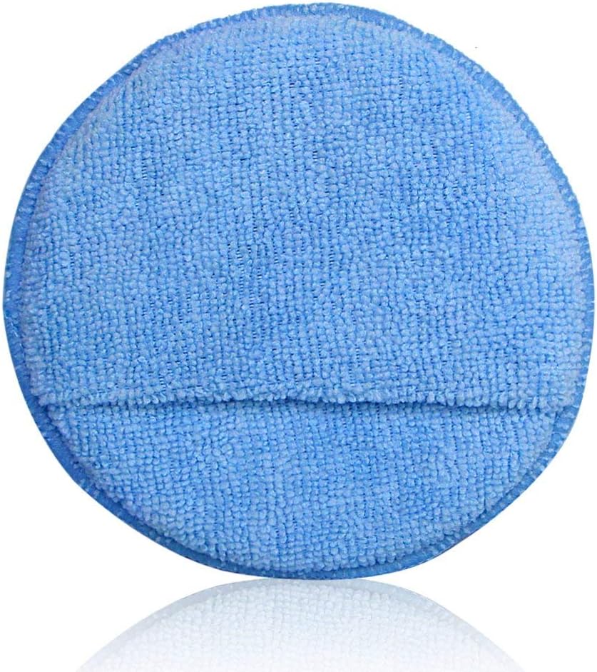 ZUKABMW Car Polish Applicator Pads, Car Beauty Waxing Sponge Round Pressed Edge Car Polishing Pads Ultra-fine Fiber Polishing Small Sponge 12pcs (3 color) - Image 3