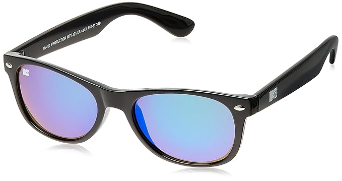Mirrored Oval Unisex Sunglasses (Black) (MTV Mirrored-121-C8)