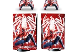 Heiko PS-5 Skins Console Disc Version Compatible with Playstation 5 Console/Controller Skin Stickers, Bubble-Free Waterproof Protection, Third-Party PS5 Accessories (Blood Spider Man)