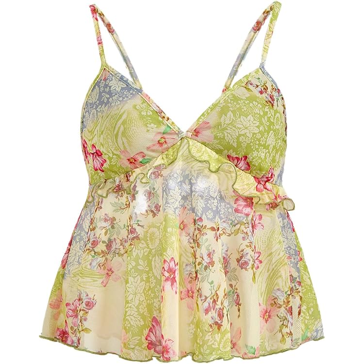 Blusa Corta De Manga Media Con Tampado Tropical Y Lazo En La Palda