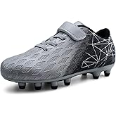 brooman Kids Firm Ground Soccer Cleats Boys Girls Athletic Outdoor Football Shoes