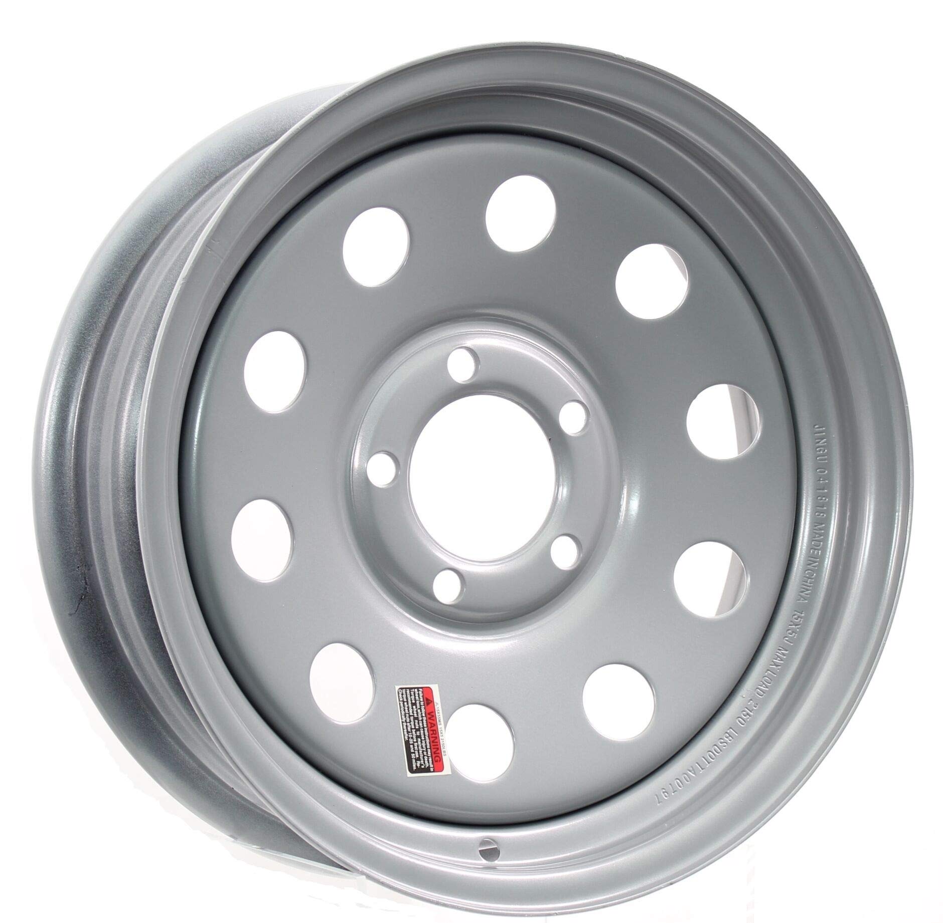 Rueda de remolque eCustomrim 15X6 15 pulgadas 5 lengüetas en llanta modular plateada 4.5
