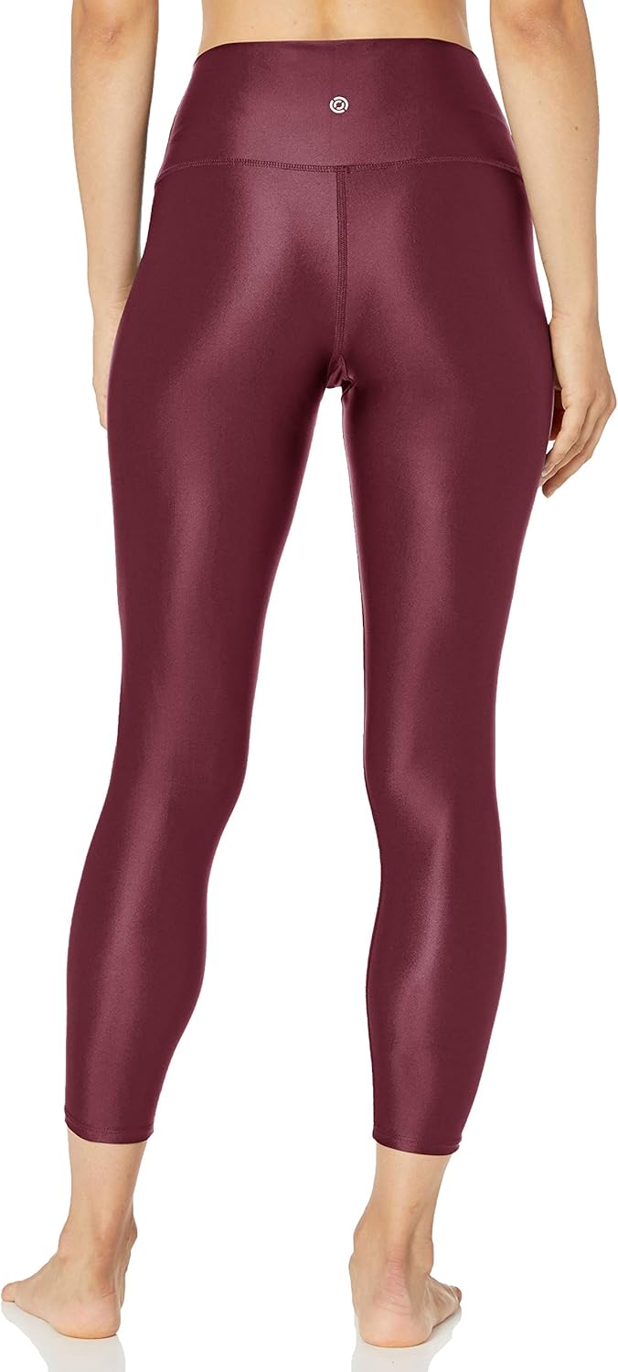  Brand - Core 10 Women's Icon Series Liquid Shine High Waist Yoga 7/8 Crop Legging: Clothing