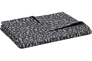 YnM Exclusive Cotton Duvet Cover for Weighted Blankets with 16 Strings (Plant/Grey, 48"x 72")