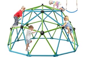 Easyego Climbing Dome, 10FT Jungle Gym with Swing for Kids 3 to 10 Outdoor Play Equipment, Supports 800lbs Toddler Play Set, Anti-Rust & Easy Assembly, Gift for Boys Girls