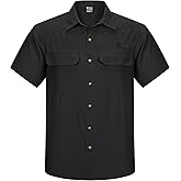 Outdoor Ventures Men's Lightweight Short Sleeve Fishing Shirt UPF 50 Button Down Quick Dry Cooling Hiking Travel Safari Shirt