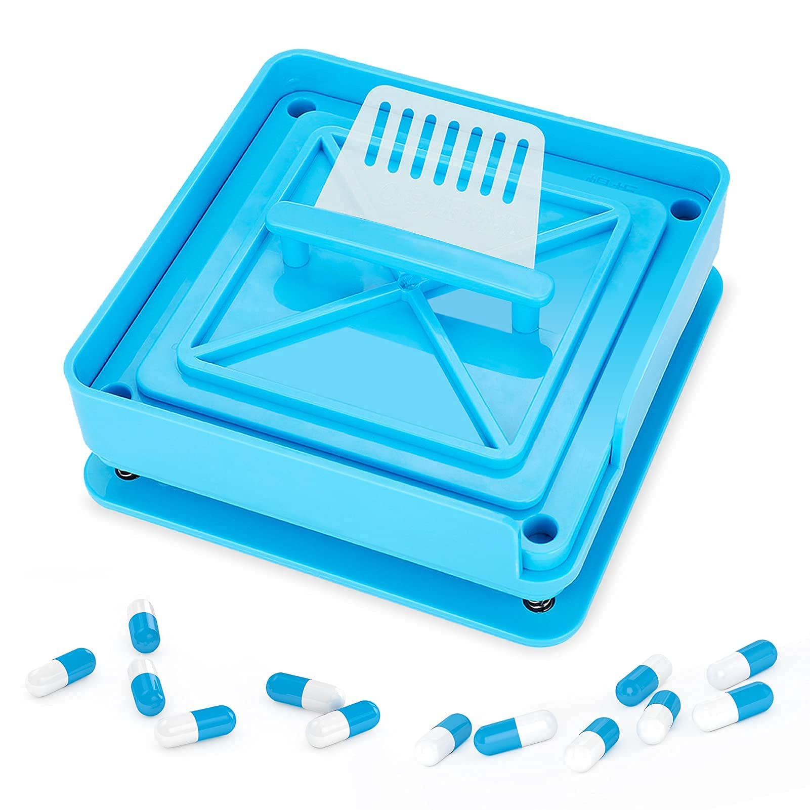 Manual Capsule Filler Machine - 100 Holes Empty Capsule Filling Tool With Spreader for Size 0 Capsules, Holding Tray for Hospital, Clinic, Laboratory and Home Use (0#)