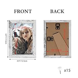 HORLIMER 4x6 Picture Frame Set of 15, Distressed