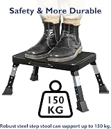 BONTEC 3-Level Height Adjustable Step Stool Foldable Anti-Slip Platform Black view 2
