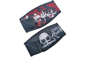 5M3M DIVING Scuba Mask Strap Cover Neoprene Diving Mask Strap Wrapper for Snorkel Mask with Hook and Loop Fastener Diving Flag Pattern and CCR Pattern Reversible Two Sides Back/White/Red