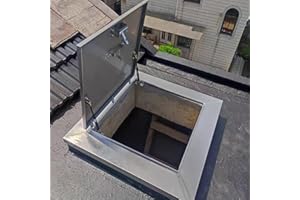 Roof Access Hatch Door Stainless Steel Attic Hatch Cover, Heavy Duty Roof Security Door with Switch Type Handle & Hydraulic S