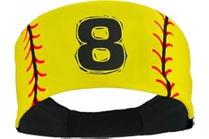MadSportsStuff Softball Headband for Girls with Jersey Number (Numbers 00-39)