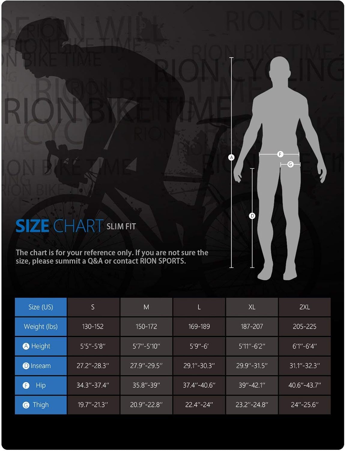 RION Men's Cycling Pants Bike Padded Bicycle Tights: Clothing
