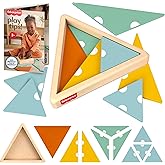 Fisher-Price Wood Montessori Toy Triangle Puzzle, 11-Piece Wooden Learning Activity with Expert Play Tips for Kids Ages 3+ Ye