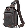 Nerlion Sling Bag for Men Waxed Canvas Crossbody Bag Chest Bag Water Resistant Shoulder Bag Casual Daypack