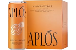 Aplós Mandora Negroni Non-Alcoholic Cocktail, Formulated with Lion’s Mane and Botanicals, Low Calorie, No Added Sugar Beverage (8.5 fl oz. 12-pack)