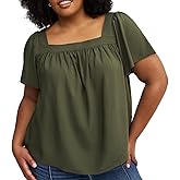 Torrid Women's Plus Size Challis Flutter Sleeve Top