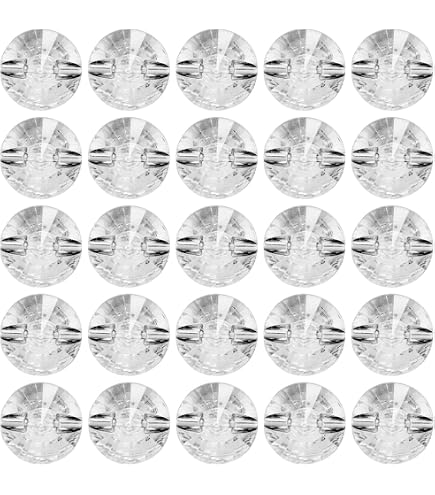 9 Boutons Strass Cristal Facetté Argent 20mm - CraftbuddyUS - Embellissements