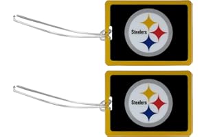 SISKIYOU SPORTS Siskiyou NFL Pittsburgh Steelers Vinyl Luggage Tag, 2pk, Black, One Size