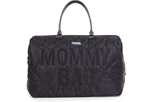 Childhome The Original Mommy Bag – Large Baby Diaper Bag, Mommy Hospital Tote and Travel Tote, Pregnancy Must Haves (Puffered Black)