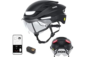 Lumos Ultra E-Bike Smart Helmet | NTA 8776 Certified | Front & Rear LED Lights | Retractable Face Shield | App Controlled | EBike, Scooter, Cycling, Bicycle | Adults, Men Women