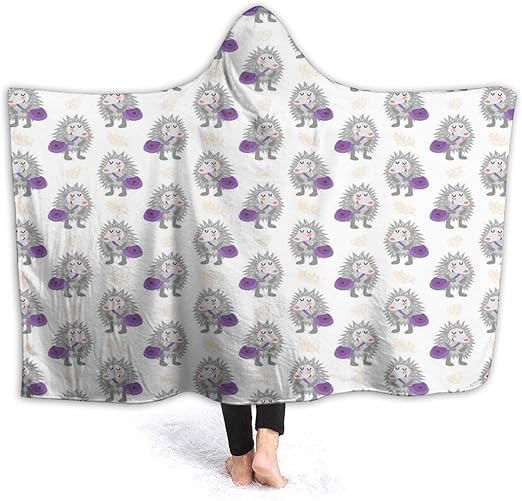 50"x40" Hooded Blanket Hood Cloak Cape Wearable Cuddle Super Soft