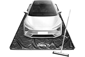 Garage Floor Containment Mats 7' 9" x 18' Containment Mat Black Garage Floor Mat for Heavy Duty Small/Midsize/SUV/Truck Garag