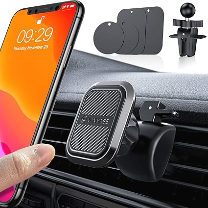 Amazon Co Jp 独創6個磁石 Vanmass 車載ホルダー マグネット 超強磁力 高級アルミ合金材質 厚いケース対応 エアコン吹き出し口用 スマホホルダー スマホスタンド 車 携帯ホルダー 片手脱着 360度回転 安定性抜群 2つクリップ付き 日本語取扱説明書付き 取り付け簡単 4