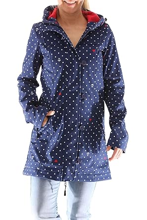 Blutsgeschwister Wild Weather Long Anorak Damen Jacke Mantel, Größe:XXL, Farbe:Blau (Love me Anchor)