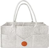 Maliton Nappy Caddy Newborn Essentials Detachable Dividers White 16x10x7