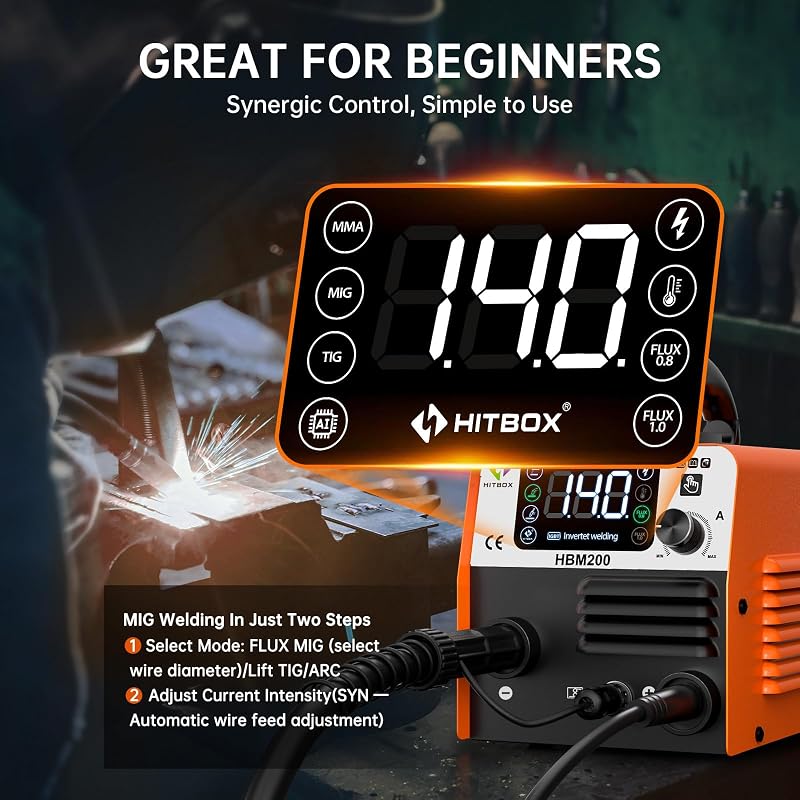 Saldatrice MIG 4 in 1 HITBOX 140A Inverter IGBT Gas/Senza gas ARC Lift-TIG