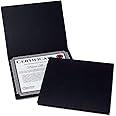 Plain Black Certificate Folders - Pack 50, Linen Cover 80 lb. Stock, Folded, Die-Cut Corners, for Office, Business Awards, Graduation, School Diploma Holder, 9-1/2" x 12" (Set of 50)
