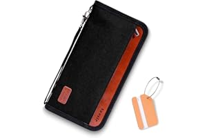 SUNSIR Travel Passport Wallet Family Passport Holder RFID Blocking Waterproof Bag Documents Organizer Premium Durable Passport Case With Luggage Tag(Black)