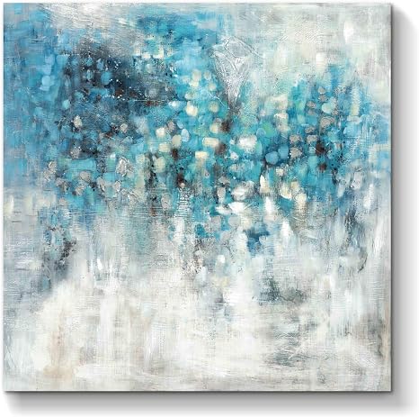 Amazon.com: Abstract Wall Art Canvas Picture: Blue Painting Hand