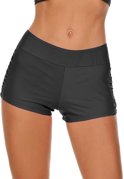 Ekouaer Tankini Swim Bikini Bottom Womens Solid Color Broad Swim Sport