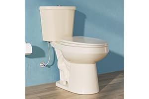 HOMLYLINK Elongated Tall Toilet 17 Inch for Bathroom, Chair Height ADA High Toilets, Comfort Bowl Heigh 16.75", Seat Height 17.5", Two-Piece Dual Flush 1.1/1.6 GPF, 12 Inch Rough-in, Bone Color