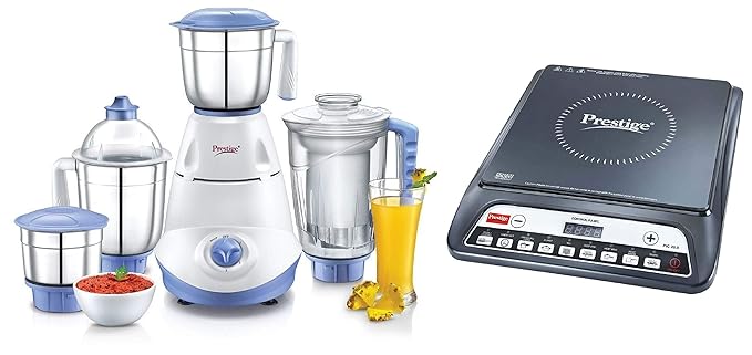 Prestige Iris(750 Watt) Mixer Grinder + Prestige PIC 20 1200 Watt Induction Cooktop with Push