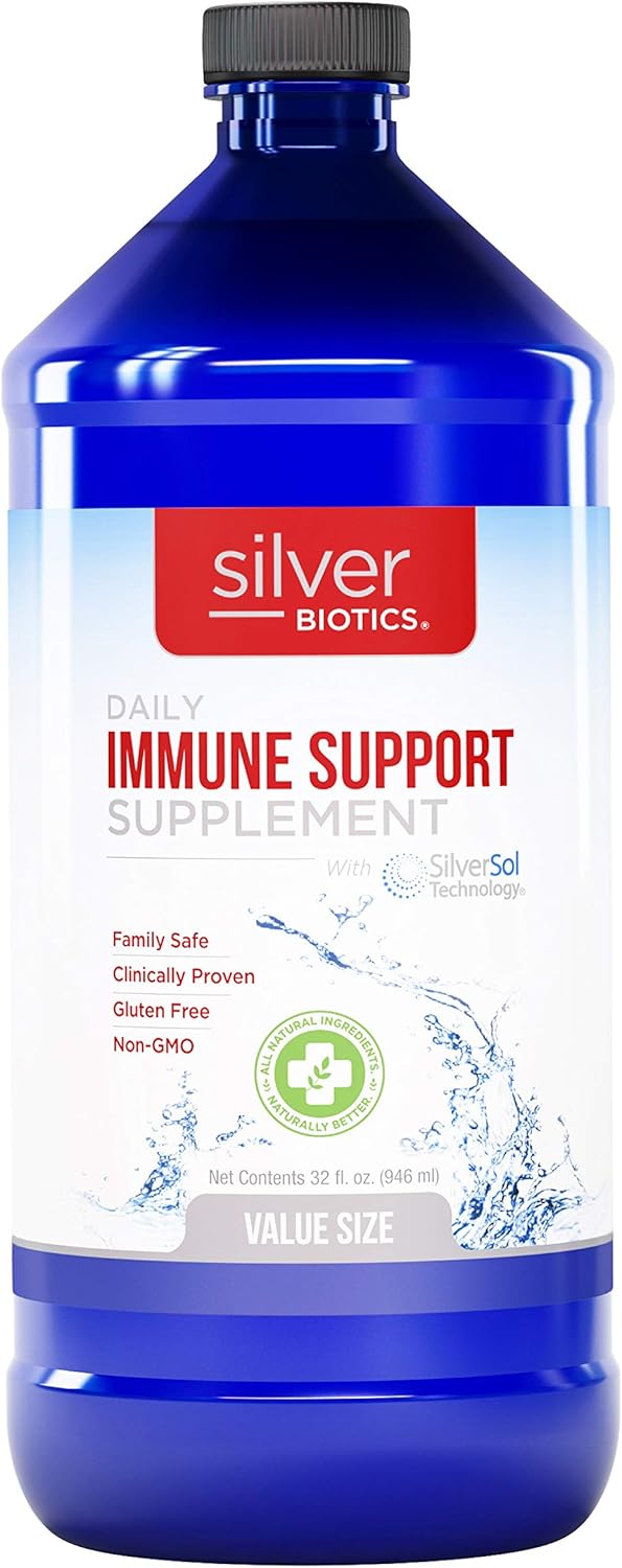 American Biotech Labs - Silver Biotics - Daily Immune Support Supplement with SilverSol Technology - 32 fl. oz.: Health & Personal Care