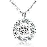 Han han 925 Sterling Silver Rose Pendant Necklace for Women with 5A+ Cubic Zirconia