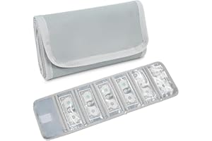 VOCHIC Money Wallet, Money Organizer for Cash with 6 Zippered Pocket Multipack Money Pouch, Cash Bill Organizer, Envelope Wallet Money Bag Small Travel Money Holder for Budgeting, Receipt, Coupons and Tips