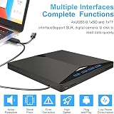 OrcoW USB 3.0 Type-C CD DVD Drive Player Burner Reader Writer w/ 4 USB SD TF view 5